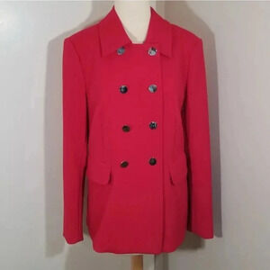 {Carmen Marc Valvo} Red Blazer Jacket